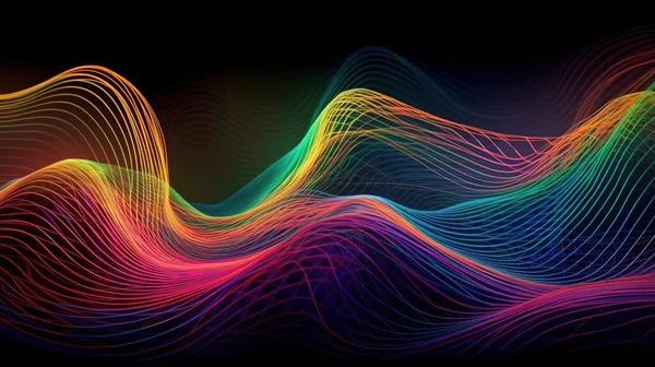 abstract background with glowing neon waves. vector illustration