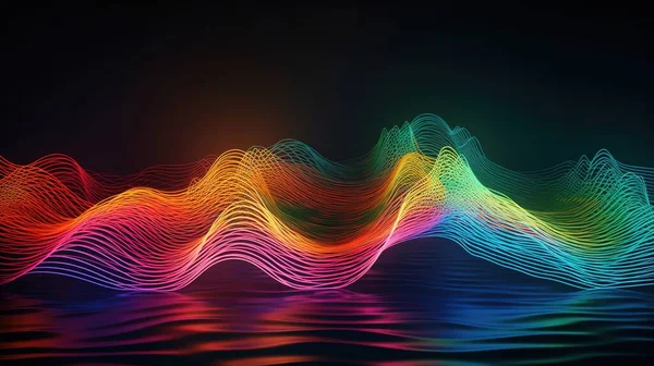 abstract background with glowing waves of light
