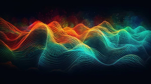 abstract wave background with glowing waves. vector illustration