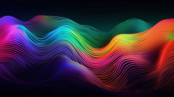 neon glowing wave, abstract background, vector illustration