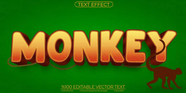 Cartoon Orange Brown Monkey Editierbarer Und Skalierbarer Vektor Text — Stockvektor