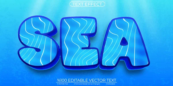 Blue Shiny Bold Bold Sea Editable Scalable Vector Text Effect — стоковый вектор