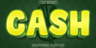 Comis Yellow ve Green Cash Düzenlenebilir ve Ölçeklenebilir Vektör Metni Efekti
