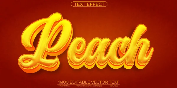 Lindo Oro Melocotón Editable Escalable Efecto Texto Vectorial — Vector de stock