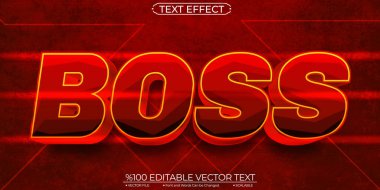 Cesur Parlak Kırmızı ve Sarı Patron Düzenlenebilir ve Ölçeklenebilir Vektör Metni