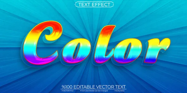 Lindo Color Brillante Efecto Texto Vectorial Editable Escalable — Archivo Imágenes Vectoriales