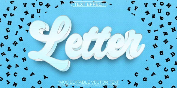 Letra Azul Blanca Efecto Texto Vectorial Editable Escalable — Vector de stock