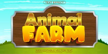 Altın Parlak Hayvan Çiftçisi Düzenlenebilir ve Ölçeklenebilir Vektör Metin Efekti