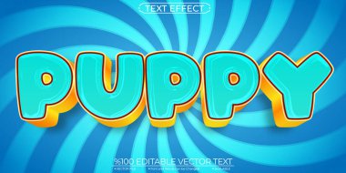 Çizgi Roman Metni Efekti Comic Gold Puppy Düzenleme ve Ölçeklenebilir Templ
