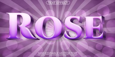 Yumuşak Metin Efekti Mor Gül Düzenlenebilir ve Ölçeklenebilir Şablon ve