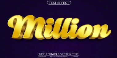 Altın Metin Efekti Parlak Milyon Düzenlenebilir ve Ölçeklenebilir Şablon ve