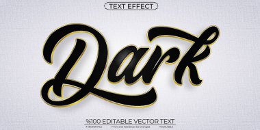 Altın ve Gümüş Koyu Şablon Vektör Metni 