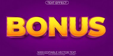 Altın ve Mor Bonus Düzenlenebilir ve Ölçeklenebilir Şablon Vektör Metni