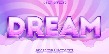 Şirin Metin Efekti Pembe Parlak Rüya Düzenlenebilir ve Ölçeklenebilir Şablon