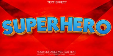 Bold Super Hero Editable and Scalable Template Vector Text Effec
