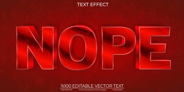 Koyu Kırmızı ve Beyaz Hayır Düzenlenebilir ve Ölçeklenebilir Şablon Vektör Te