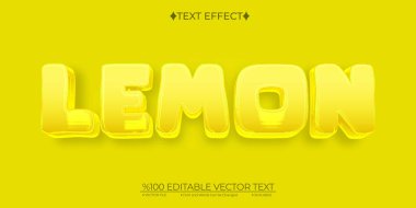 Çizgi film Lemon Düzenlenebilir Metin Efekti