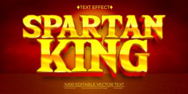  Sparta Kralı Düzenlenebilir Vektör 3d Metin Efekti