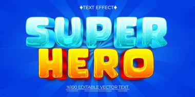 Cartoon Superhero Editable Vector 3D Text Effect clipart