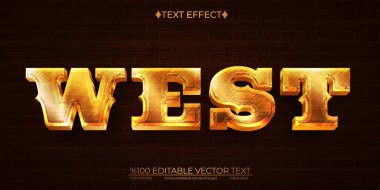 Batı Batı Düzenlenebilir Vektör 3B Metin Efekti