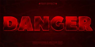 Kırmızı Tehlike Düzenlenebilir Vektör 3B Metin Efekti
