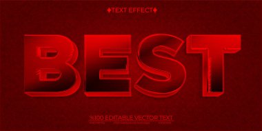 Kırmızı En İyi Düzenlenebilir Vektör 3B Metin Efekti