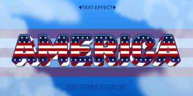 Amerikan Düzenlenebilir Vektör 3B Metin Efekti