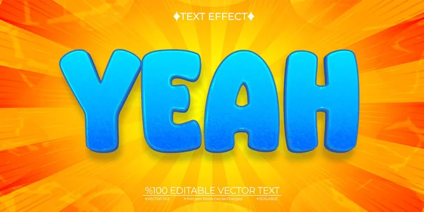 stock vector Cartoon Font Comic Yeah  Editable Vector 3D Text Effect