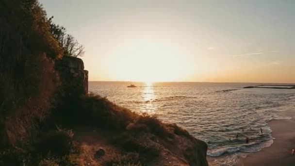 Вид Прекрасний Пляж Моря Або Океану — стокове відео