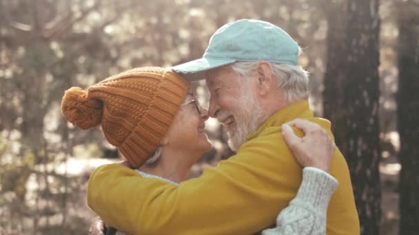 Images Beau Couple Romantique Sénior Passer Temps Ensemble Dans Parc — Video