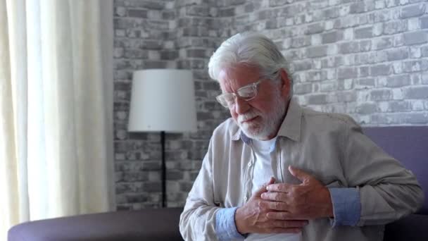 Worried Elder Senior Man Feeling Bad Upset Old Middle Aged — Stock Video