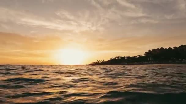 Мальовничі Кадри Красивого Морського Пейзажу Заході Сонця — стокове відео