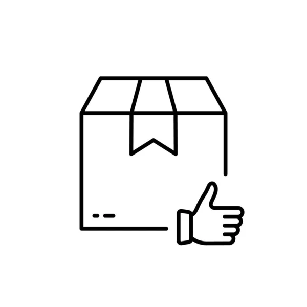 서비스 품질좋은 아이콘 라이노 고객을 수송하는 방법은 긍정적 Thumb Cardboard — 스톡 벡터