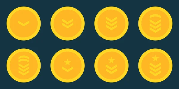 Icono Oro Rango Del Ejército Símbolo Insignia Militar Logo Chevron — Archivo Imágenes Vectoriales