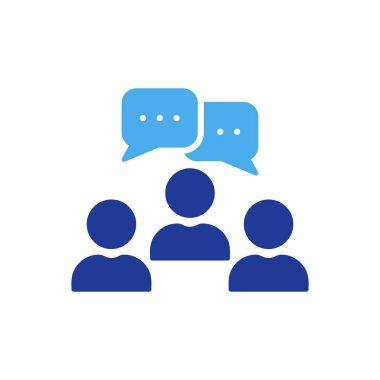 Community Network People Silhouette Simgesi. Sosyal Grup Çalışma Piktogramı. İş Ekibi İletişim Konuşması Kabarcık Renk Simgesi. İzole Vektör İllüstrasyonu.