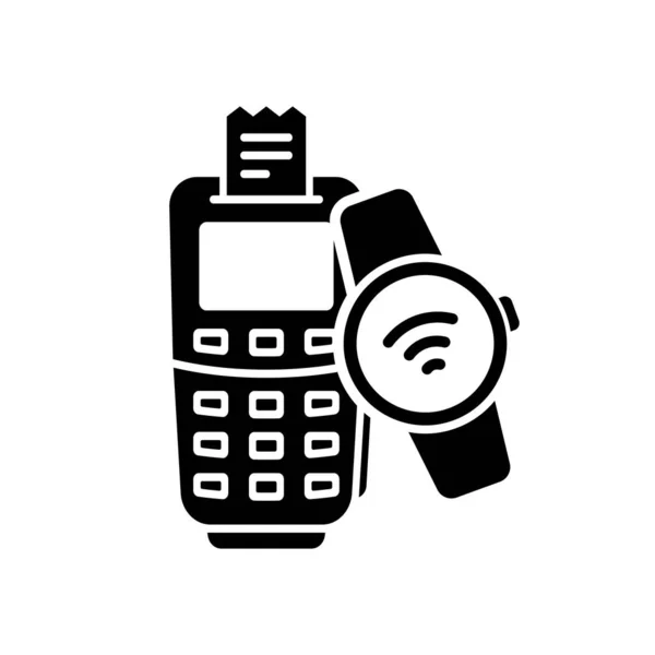 Ηλεκτρονικό Ρολόι Rfid Για Cashless Pay Icon Ασύρματη Πληρωμή Pos — Διανυσματικό Αρχείο