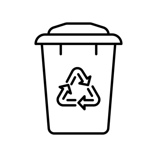 Ponowne Użycie Ikony Eco Container Line Kosze Śmieci Organiczne Piktogram — Wektor stockowy