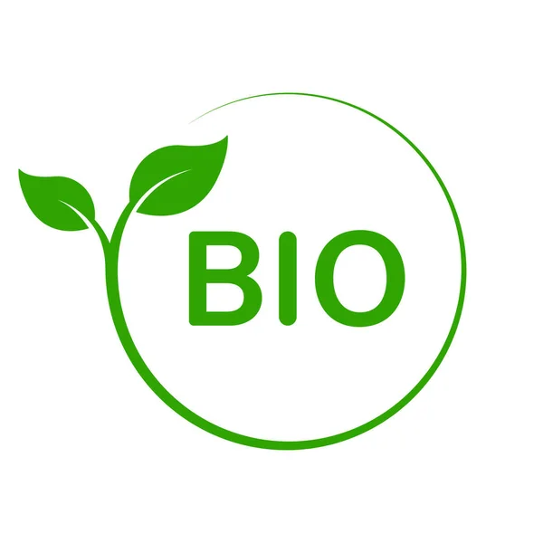 Bio Green Plant Stamp Produit Alimentaire Végétarien Écologique Sain Symbole — Image vectorielle