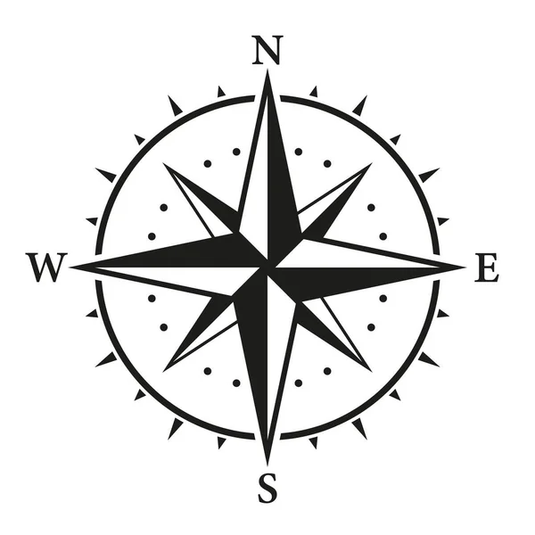 Rose Wind Navigation Retro Equipment Sign Adventure Direction Arrow North — Vetor de Stock