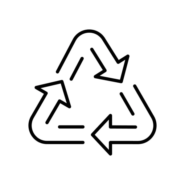 Bio Recycling Natural Triangle Arrow Sign Icono Línea Residuos Orgánicos — Archivo Imágenes Vectoriales