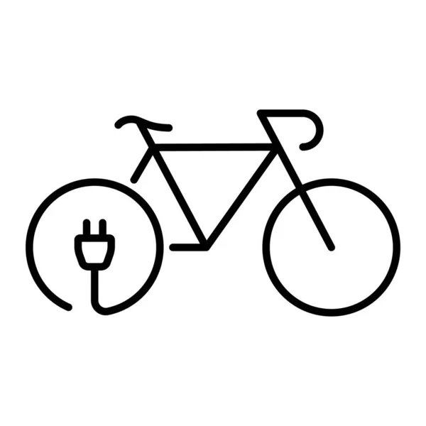 Icône Ligne Vélo Électrique Green Electricity Energy Ecological Bike Outline — Image vectorielle