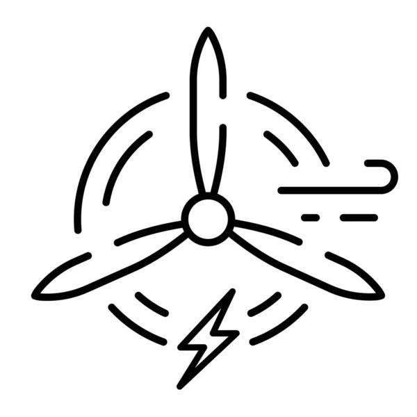 Икона Экологической Ветряной Турбины Зеленая Энергетика Линейная Пиктограмма Ветряной Мельницы — стоковый вектор