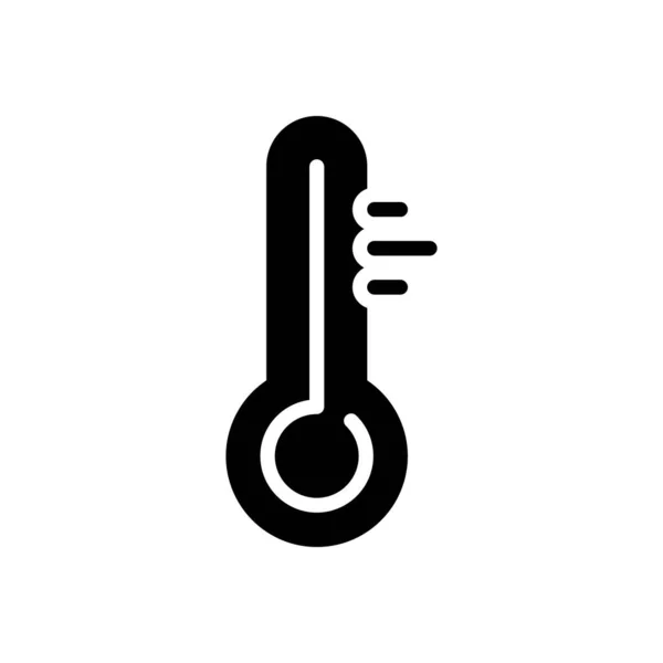 Termometer Mercury Silhuett Ikonen Temperaturmätningsverktyg Glyfpiktogram Kall Varm Varm Frusen — Stock vektor