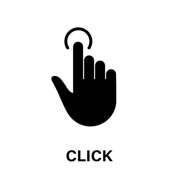 Click Gectuure Hand Cursor Computer Mouse Black Silhouette Icon Pointer — 스톡 벡터