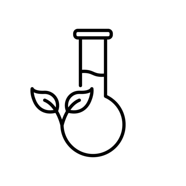 Baňka Listovým Zařízením Pro Chemickou Vědu Ikona Biology Plant Research — Stockový vektor