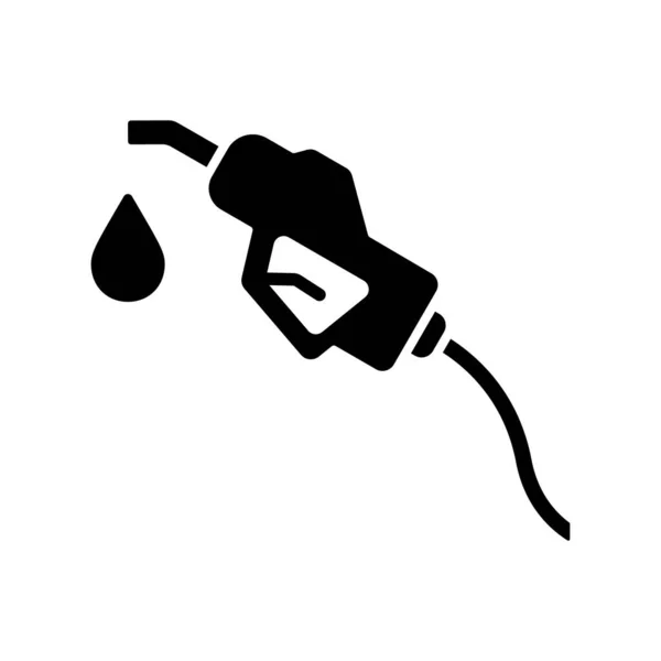 Fuel Nozzle Holder Hose Petrol Station Silhouette Icon Oil Gasoline — Stock Vector