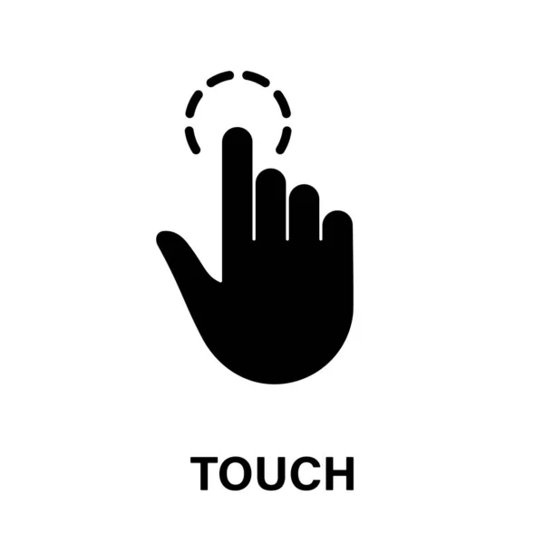 Touch Gesture Hand Cursor Computer Mouse Silhouette Icon Click Press — Stock Vector
