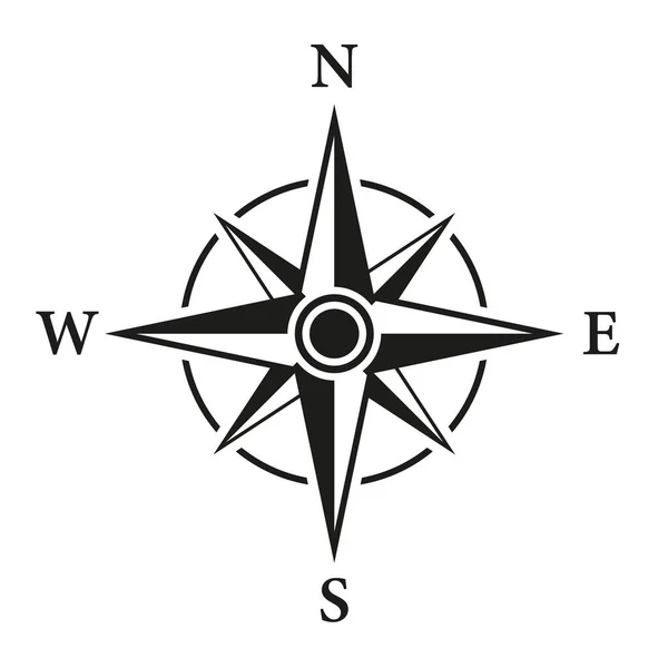 Compass Map Silhouette Icon Rose Wind Navigation Retro Equipment Glyph — Vettoriale Stock