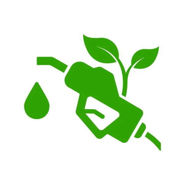 Ecología Gasolinera Silhouette Icon Eco Friendly Oil Gas Industry Green — Vector de stock