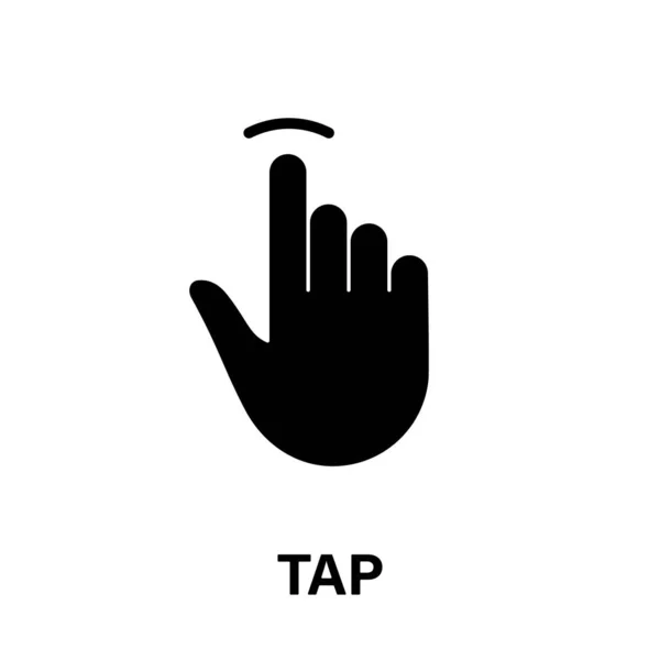Tap Gesture Hand Cursor Computer Mouse Black Silhouette Icon Click — 스톡 벡터